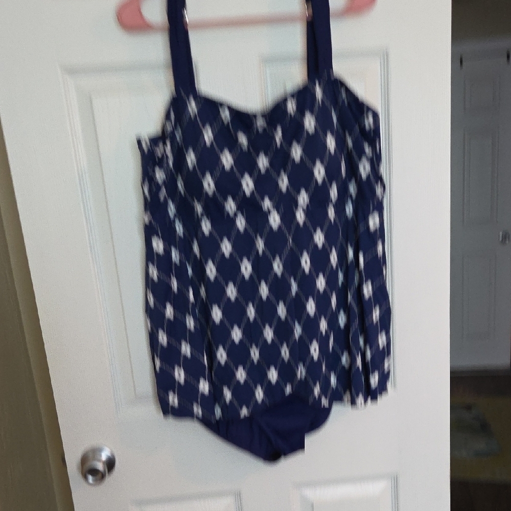 Maxine of Hollywood Navy Blue & White Swimsuit